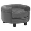 Dog Sofa Gray 18.9"x18.9"x12.6" Plush and Faux Leather