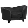 Dog Sofa Black 27.2"x19.3"x15.7" Plush and Faux Leather