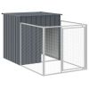 Dog House with Run Anthracite 43.3"x79.1"x43.3" Galvanized Steel