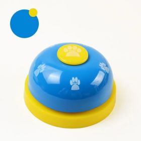 Pet Toy Training Called Dinner Small Bell Footprint Ring Dog Toys For Teddy Puppy Pet Call (Color: Blue)