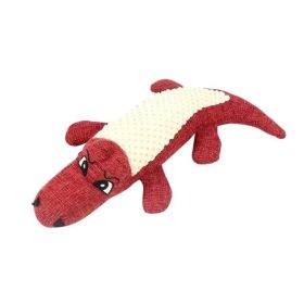 Dog Toys For Small Large Dogs Animal Shape Plush Pet Puppy Squeaky Chews Bite Resistant Cleaning Teeth Toy Pets Accessories #P5 (Color: Red)