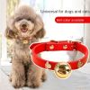 Leather Pet Collars Pet paw print bone alloy bell collar Dog collar Puppy Toy dog Best Santa Xmas Gifts cat collar