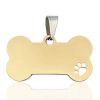 Stainless Steel Bone Shaped Pendant For Dog Cat Collars; Metal Pendant For Pet Necklace; Pet Supplies