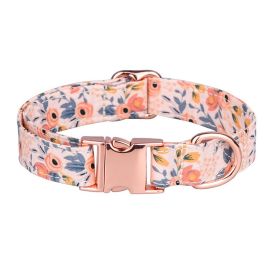 Sunflower pet collar cotton breathable dog collar pet supplies wholesale (colour: Broken orange, size: M width 2.0 adjustment 31-50CM)