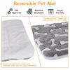 Dog Bed Mat Comfortable Flannel Dog Crate Pad Reversible Cushion Carpet Machine Washable Pet Bed Liner with Bone Patterns