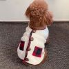 Small and medium dog plush coat; warm and soft dog coat; with scarf; christmas pet clothing