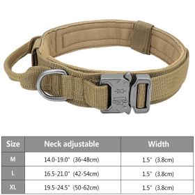 Tactical Pet Collar; Dog Collar With Handle; Military Heavy Duty Dog Collars For Medium Large Dogs (Color: Khaki, size: M)