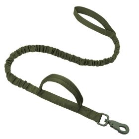 k9 leash; Bungee Dog Leash Tactical Dog Leash Nylon Adjustable Tactical Leash for Dogs Quick Release Military Dog Leash with 2 Control Handle; Bungee (Specifications (length * width): 100-150cm, colour: Military green)