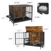 Modern Kennel Dogs room up to 80 LB, Dog crate furniture with Multi-Purpose Removable Tray, Double-Door Dog House, lift Panel, 360 Degree Rotation -